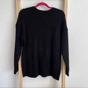 New Look black rib knit sweater